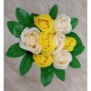 Mýdlová dekorace v plechovém květníku 8 růží