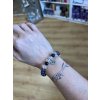 Náramek Ametyst matný + Křišťál + Obsidián černý 8 mm - KOZOROH