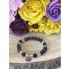 Náramek Ametyst matný + Křišťál + Obsidián černý 8 mm - KOZOROH