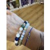 Náramek Lapis Lazuli, Jadeit bílý a Křišťál 8 mm + Náramek Morganit matný 6 mm + Náramek
