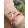 Náramek Karneol oranžový 6 mm a Rubín Zoisit-Anyolit fazetovaný 4 mm s přízdobou + Náramek Karneol Achát a Rubín Zoisit-Anyolit fazetovaný 4 mm s přízdobou + Náramek