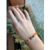 Náramek Karneol oranžový + Garnet (Granát) fazetovaný 6 mm s přízdobou