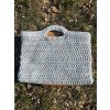 rucne hackovana kabelka svetle modra