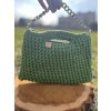 mini zelena hackovana kabelka s retizkem pevna