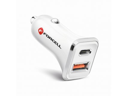 Autonabíječka - 2x USB s funkcí QuickCharge 3.0 (USB-C a USB 3.0) - 4A (18W) - Forcell