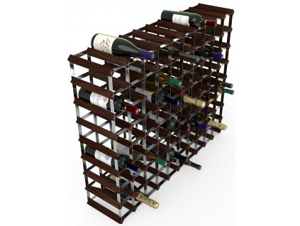 Stojan na víno na 90 lahví, tmavá borovice, pozinkovaná ocel, rozložený