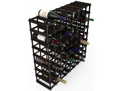 Stojan na víno pro 72 lahví sestavený černý jasan