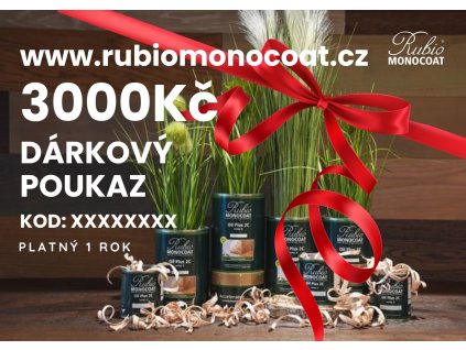 Rubio monocoat dárkový poukaz na 3000Kč