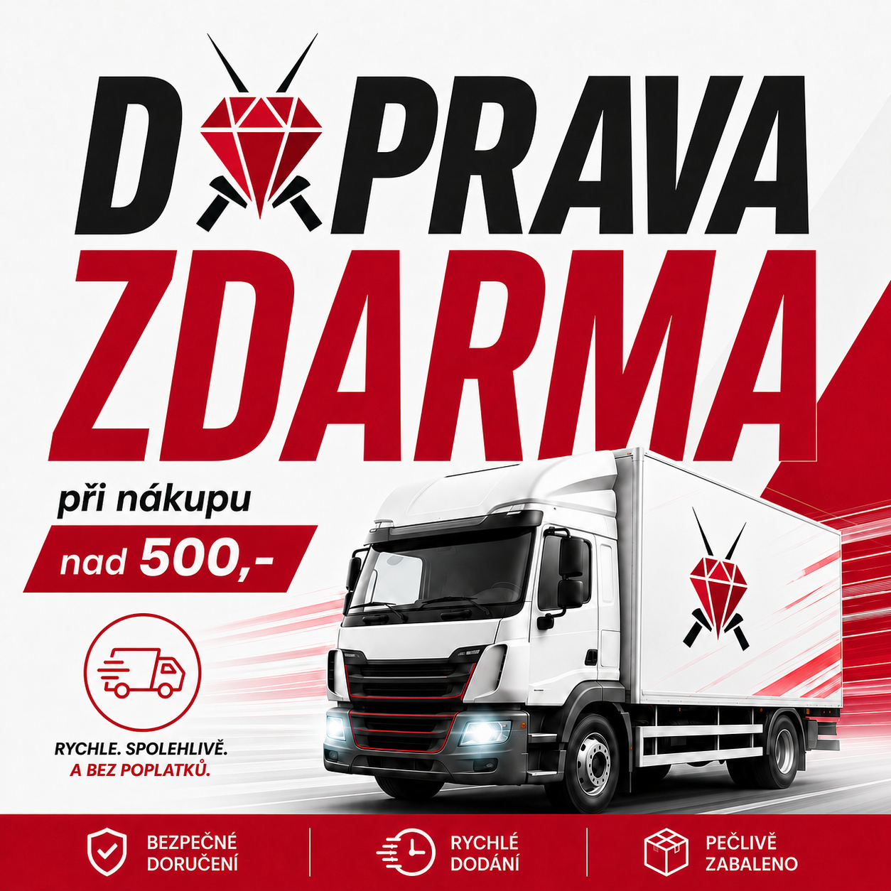 DOPRAVA ZDARMA od 500,- Kč.