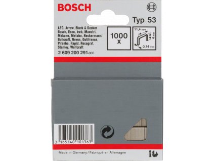 BOSCH spony typ 53 - šírka 11,4 mm, dĺžka 4 mm, 1000 ks