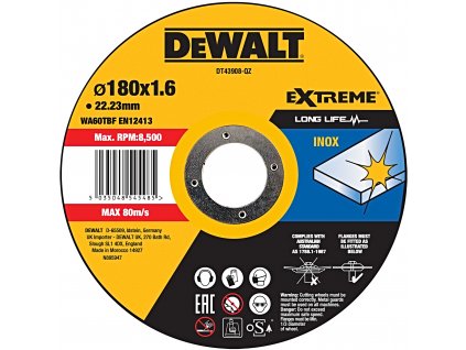 DeWALT DT43908 řezný kotouč na nerez 180x1.6mm