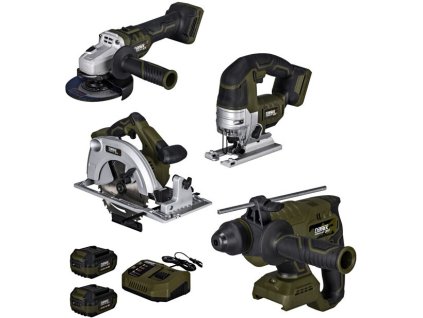 NAREX CAMOUFLAGE (2x4Ah) 20V veľká kombinovaná sada aku náradia / bezuhlíkový motor