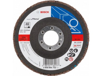 BOSCH Expert for Metal lamelový kotouč 115mm (zrnitost 40, prohnutý)