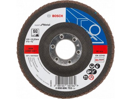 BOSCH Expert for Metal lamelový kotouč 115mm (zrnitost 60, prohnutý)