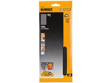 DeWALT brúsna sieťovina, suchý zips, 115 x 228 mm, 5 ks, P80