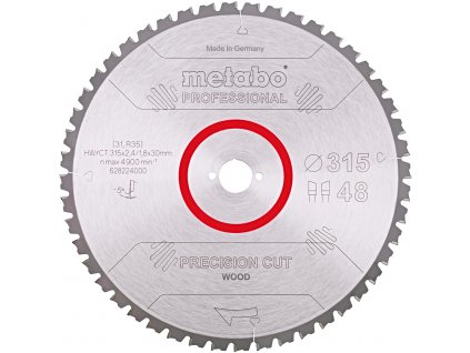 METABO pilový kotouč Precision Cut Wood Prof. 315x30mm (48 zubů)