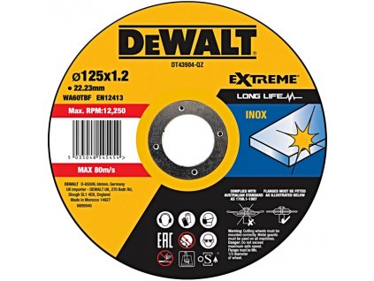 DeWALT rezný kotúč na nerez EXTREME 125x1.2mm