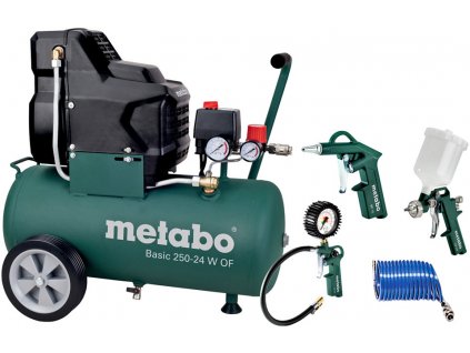 METABO Basic 250-24 W OF bezolejový kompresor + sada LPZ 4