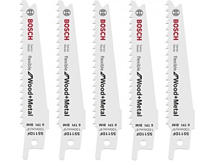 BOSCH S 511 DF BiM 100mm plátok na drevo s klincami Flexible for Wood+Metal (5 ks)