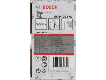 BOSCH hřeb se zápustnou hlavou SK64 20G 57mm