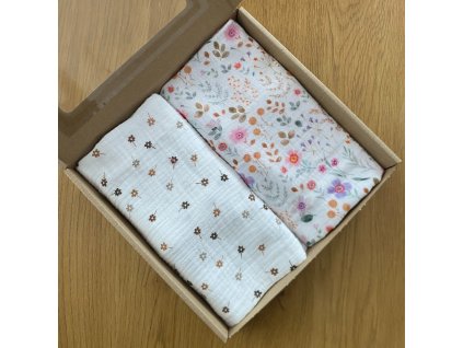 Dárková krabička dvou plen- pro holčičku- květiny