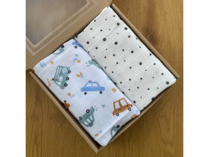 Dárková krabička dvou plen- pro chlapečka- auta