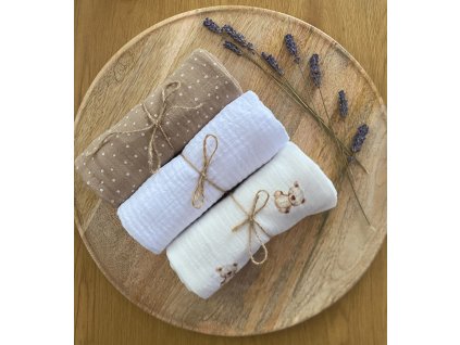 Výhodná sada mušelínových plen- medvídci