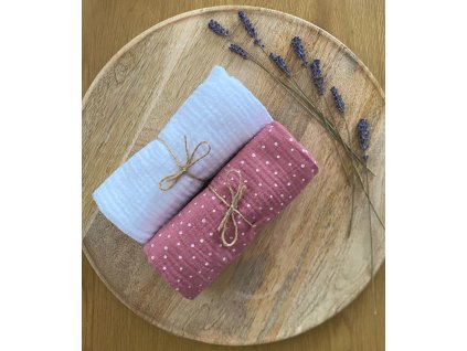 Výhodná sada- růžová s bílým puntíkem