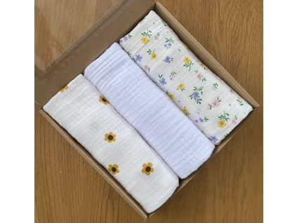 Dárková krabička- pro holčičky- žluté kvitky