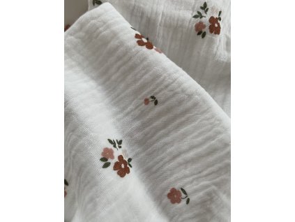 Kruhová šála- červené kvitky