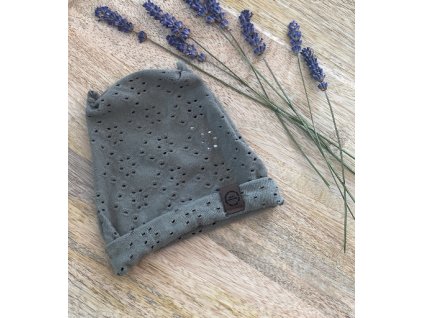 Khaki čepice z bavlněné madeiry