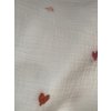 Mušelínová plena- vyšívaná srdce