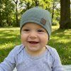 Čepice ze žebrovaného úpletu- zeleno-šedá