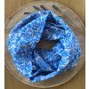 Kruhová šála- modré květy