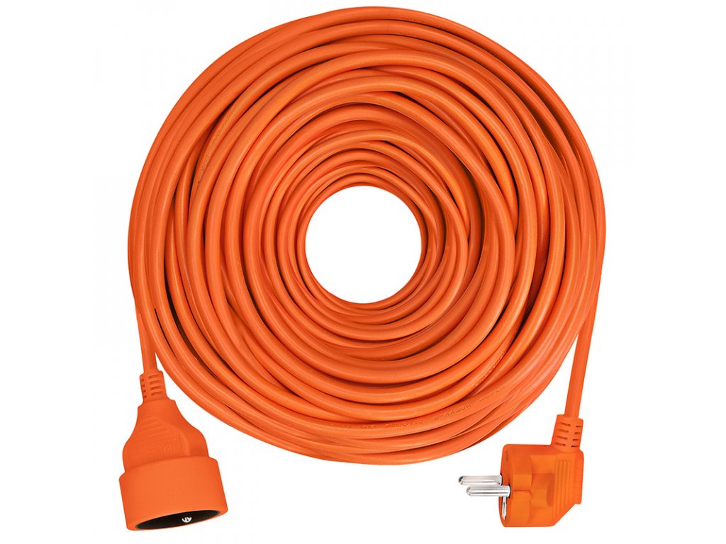 SOLIGHT PS09 prodlužovací kabel - spojka, 1 zásuvka, 25m, 3 x 1,5mm2,  oranžová 