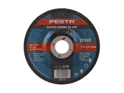 FESTA Kotouč brusný na kov 125x6,4x22,2mm