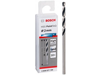 BOSCH HSS PointTeQ spirálový vrták 2mm (10 ks)