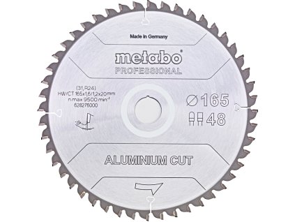 METABO kotouč Aluminium Cut 165x20mm (48 zubů)