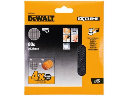 DeWALT DTM3107 brusná síťovina 125mm (G240), 5 ks