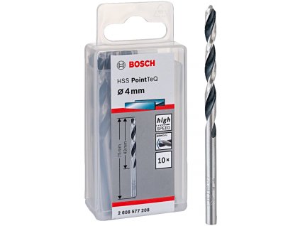 BOSCH HSS PointTeQ spirálový vrták 4mm (10 ks)