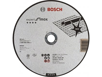 BOSCH 230x22,23mm Expert for Inox rovný dělící kotouč na nerez (2.0 mm)