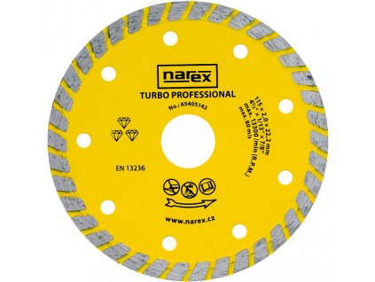 NAREX 115x22,23mm DIA dělící kotouč na stavební materiály TURBO PROFESSIONAL