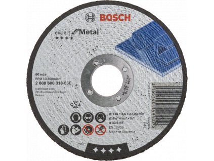 BOSCH Expert for Metal rovný dělící kotouč na kov 115mm (2.5 mm)