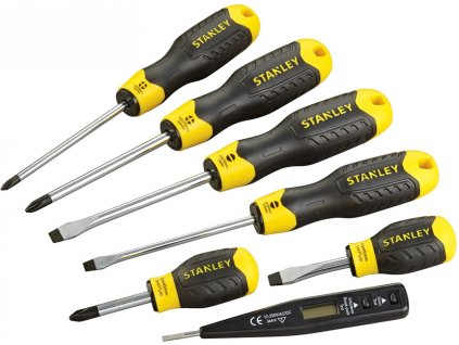 STANLEY 0-65-009 7dílná sada šroubováků CushionGrip Volt-metr