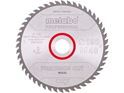 METABO pilový kotouč Precision Cut Wood Prof. 190x30mm (48 zubů)