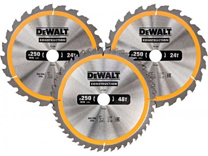 DeWALT DT1963 3dílná sada pilových kotoučů do dřeva s kovem