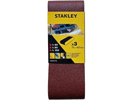 STANLEY STA33116 brusný pás 75x457mm (3 ks)