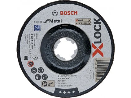 BOSCH 125x22,23mm brusný kotouč na kov Expert for Metal (6 mm) -  X-LOCK / M14