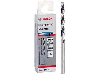 BOSCH HSS PointTeQ spirálový vrták 3mm (10 ks)