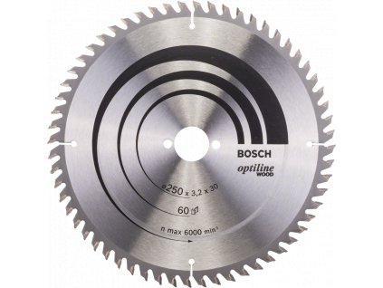 BOSCH Optiline Wood kotouč na dřevo 250x30mm (60Z)